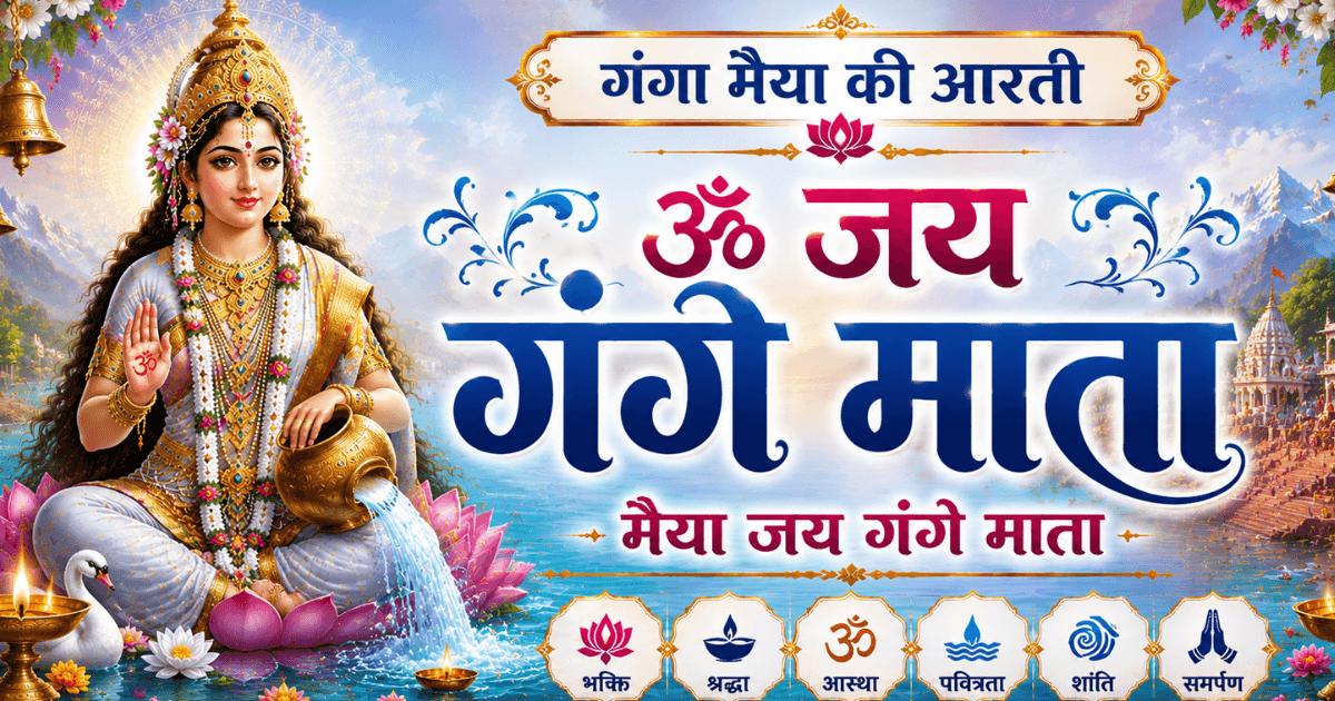 Ganga Maiya ki Aarti ka pavitra image, Haridwar se Prayag tak Maa Ganga ke shuddh jal aur divya bhakti ko dikhata hua